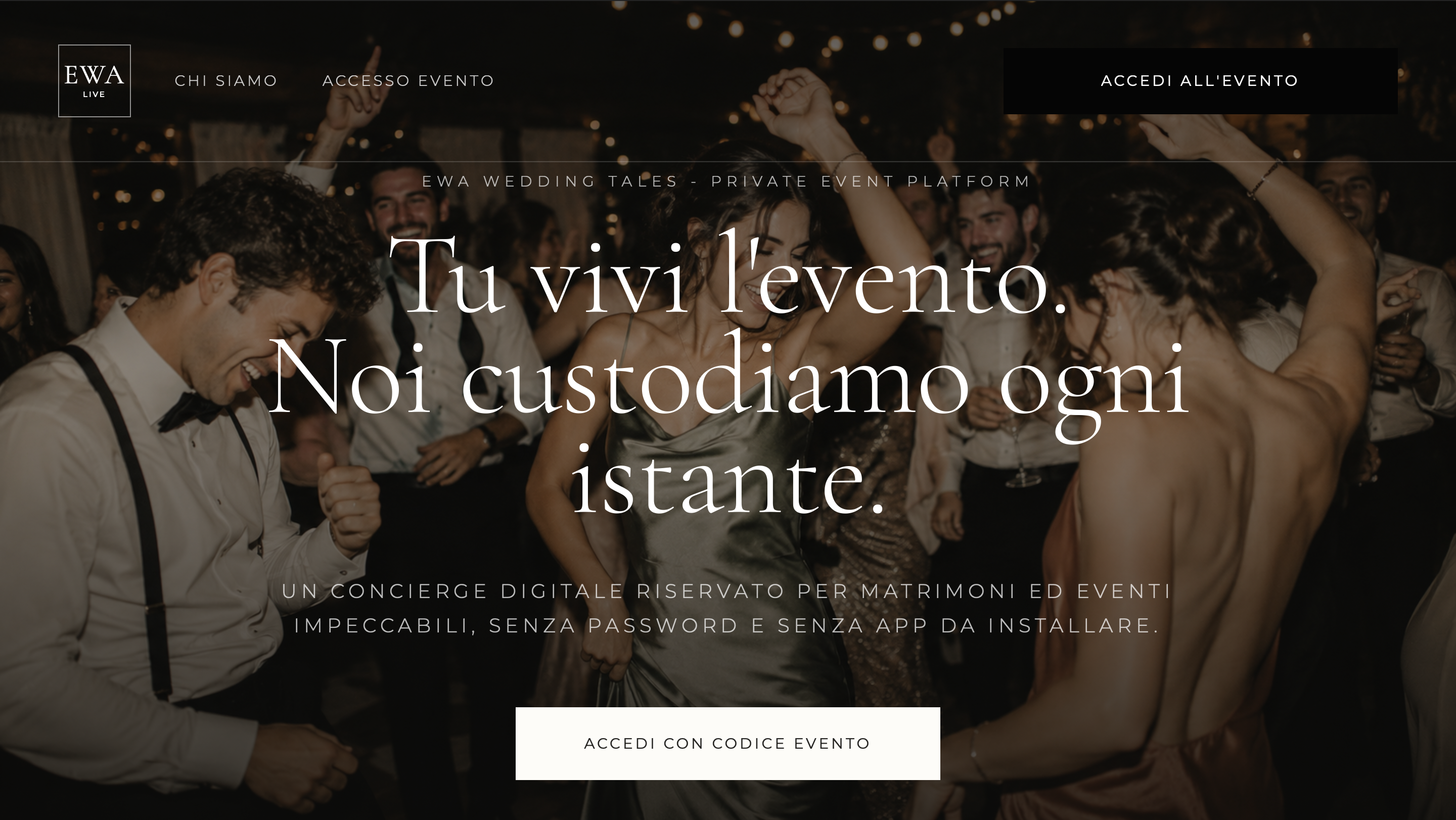 Homepage del sito EWA Live
